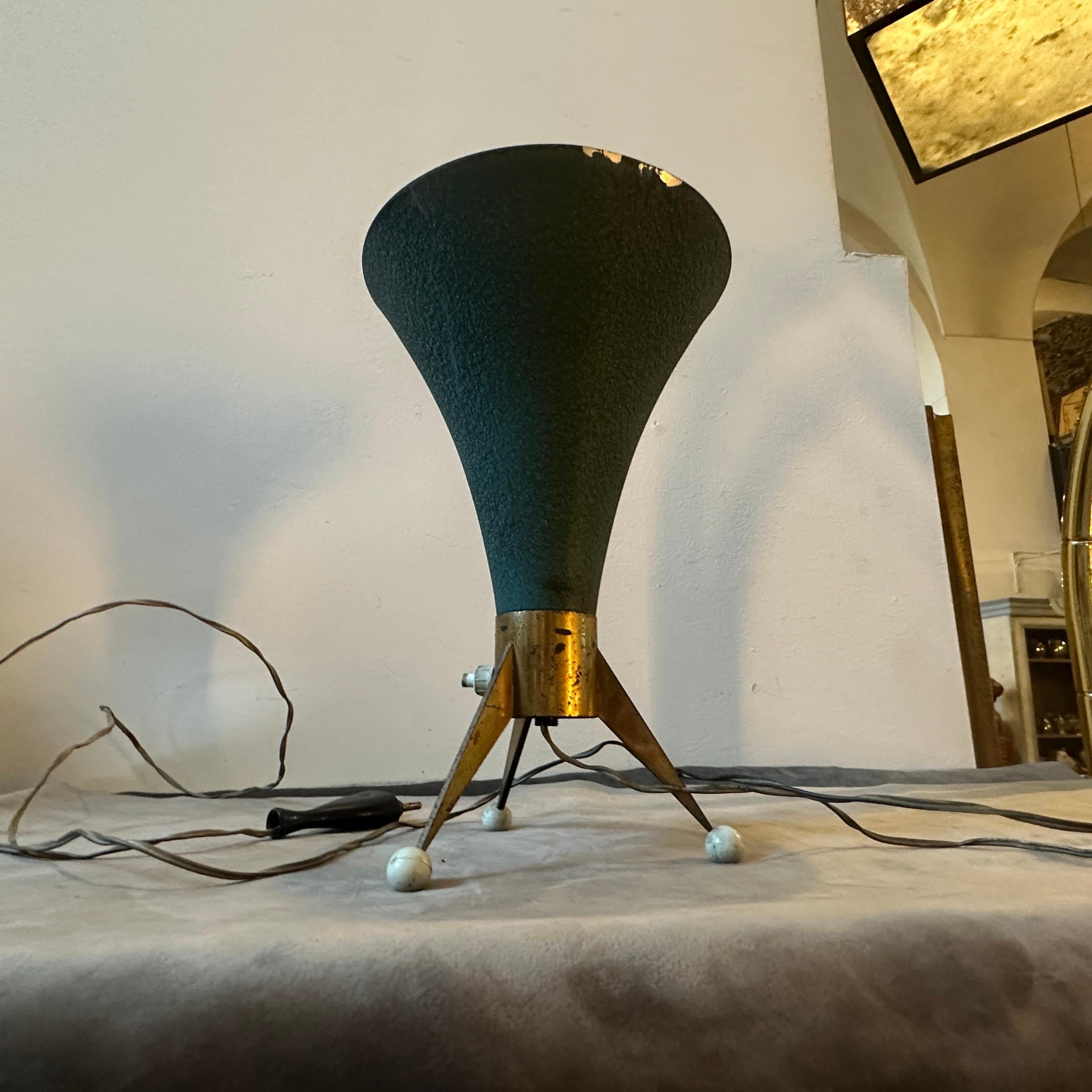 1950s Stilnovo Style Mid-Century Modern Brass Sputnik table Lamp For Sale 3