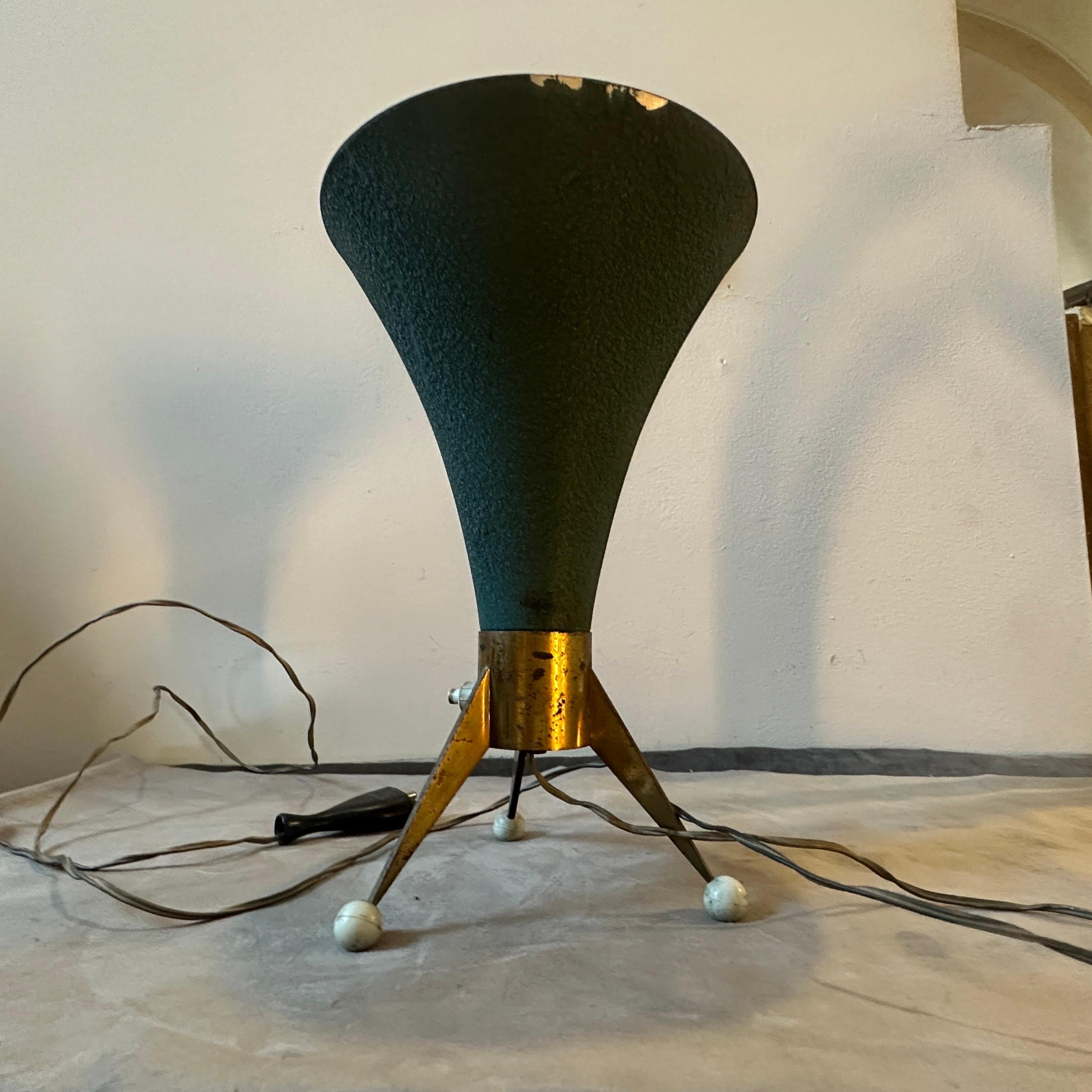 1950s Stilnovo Style Mid-Century Modern Brass Sputnik table Lamp For Sale 4