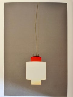 1950s Stilnovo Two-Pendant Blue and White Opaline Glass Suspension Lamp