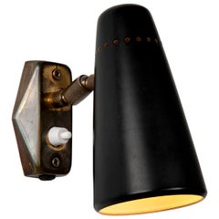 1950s Stilnovo Wall Light in Black and Brass