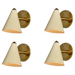 1950s Stilnovo White Perforated Metal Sconce