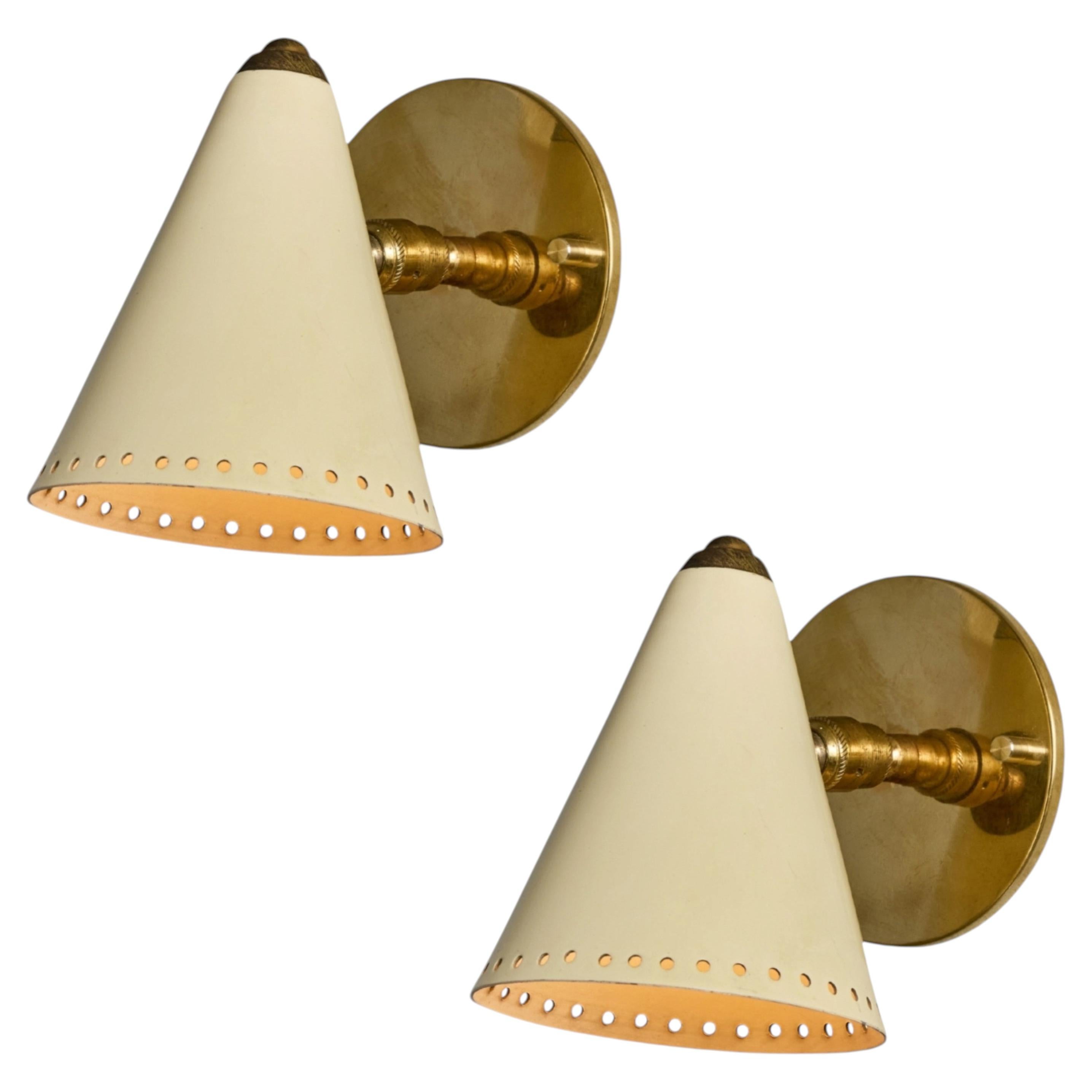 1950s Stilnovo White Perforated Metal Sconce