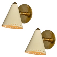 1950s Stilnovo White Perforated Metal Sconce