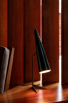 1950s Stilux Milano Green Conical Table Lamp