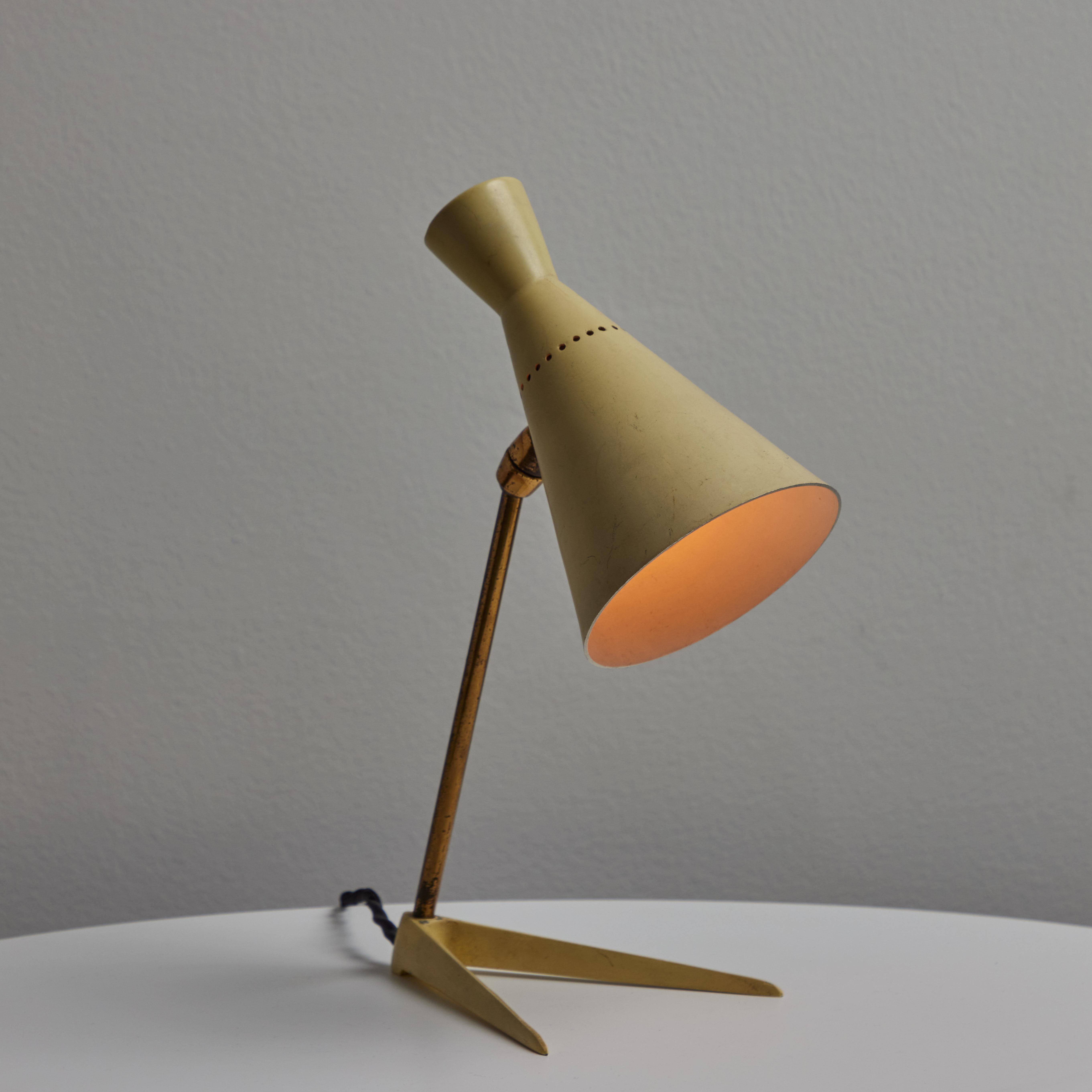 Painted 1950s Stilux Milano Metal & Wood Table Lamp For Sale