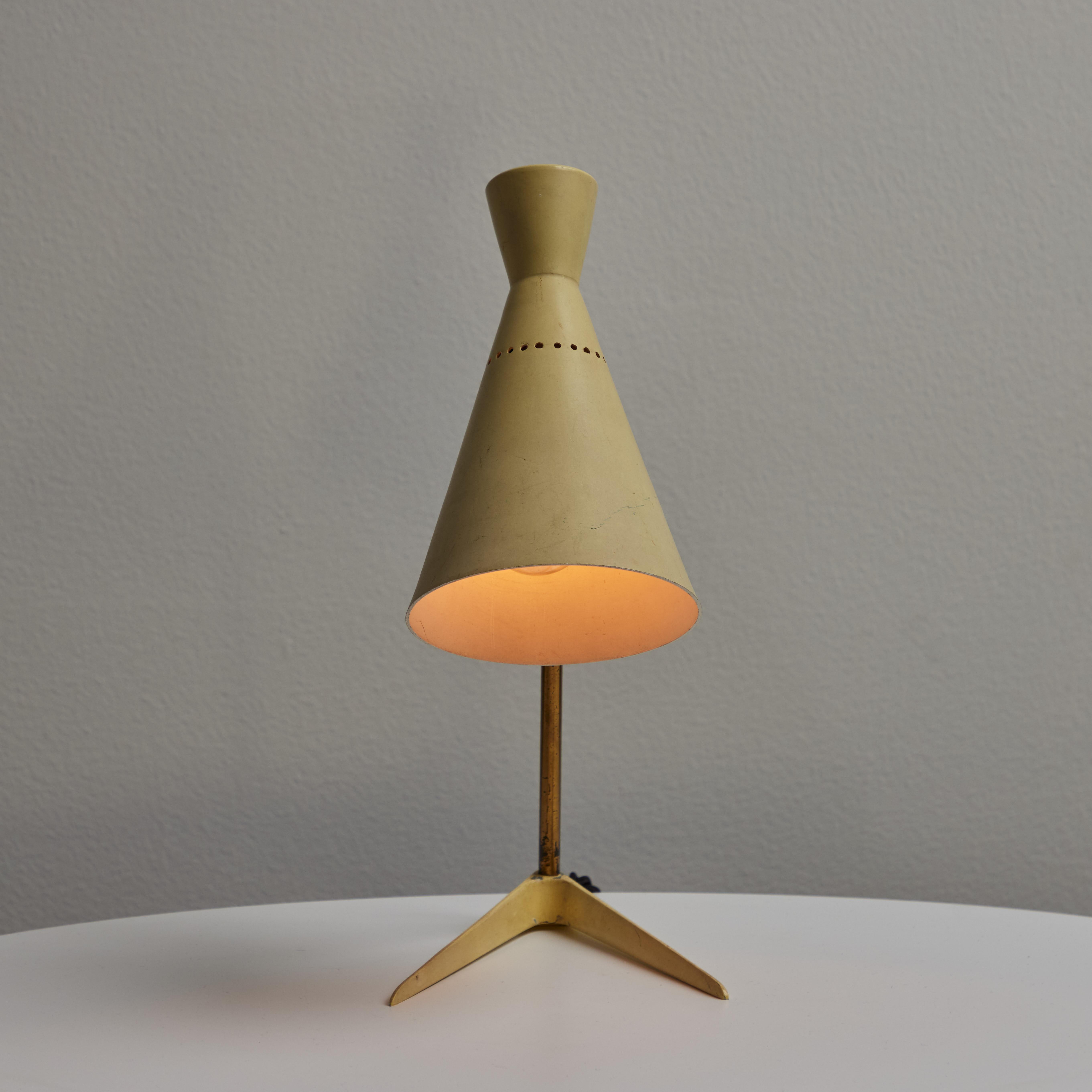 1950s Stilux Milano Metal & Wood Table Lamp In Good Condition For Sale In Glendale, CA