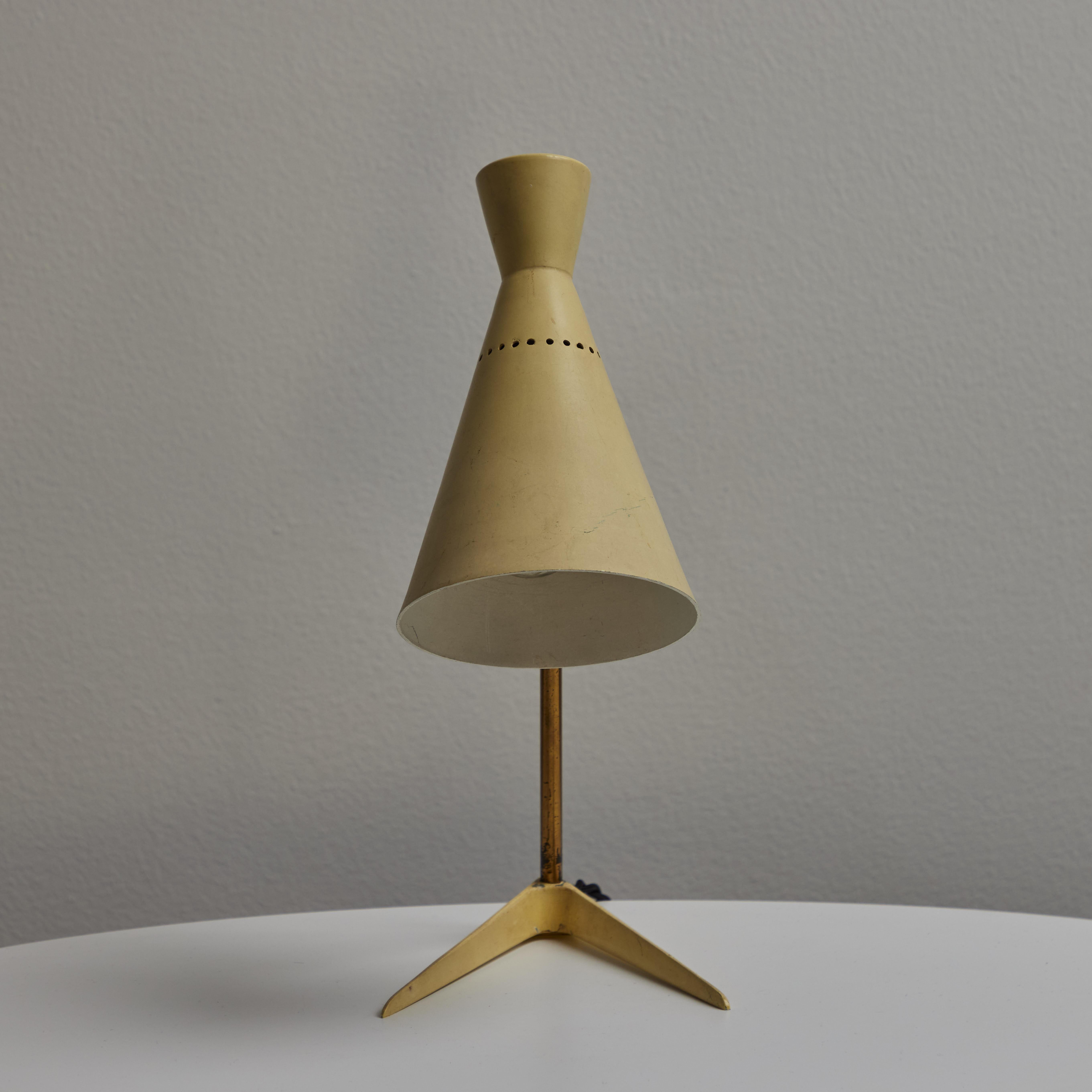 Mid-20th Century 1950s Stilux Milano Metal & Wood Table Lamp For Sale