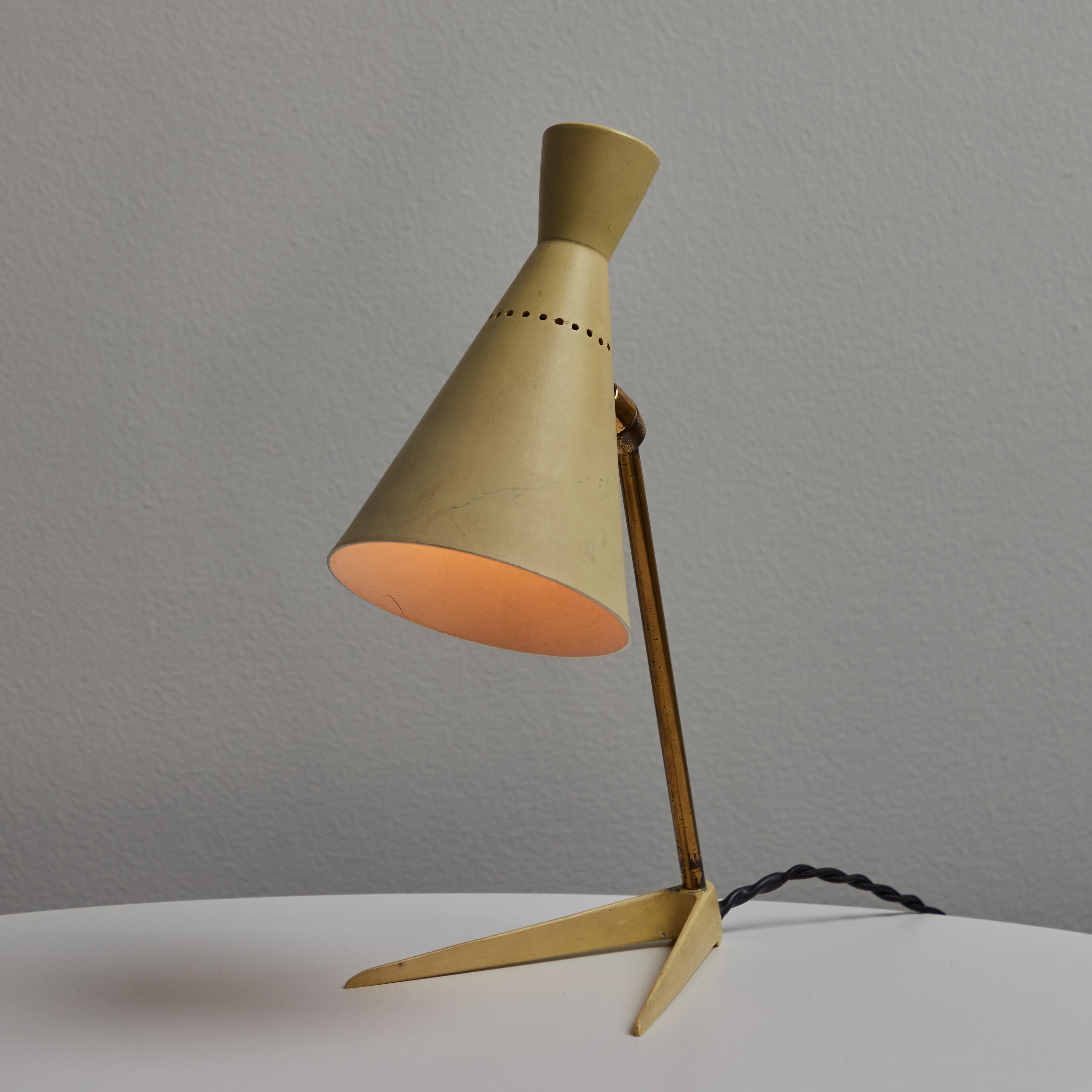 1950s Stilux Milano Metal & Wood Table Lamp For Sale 1