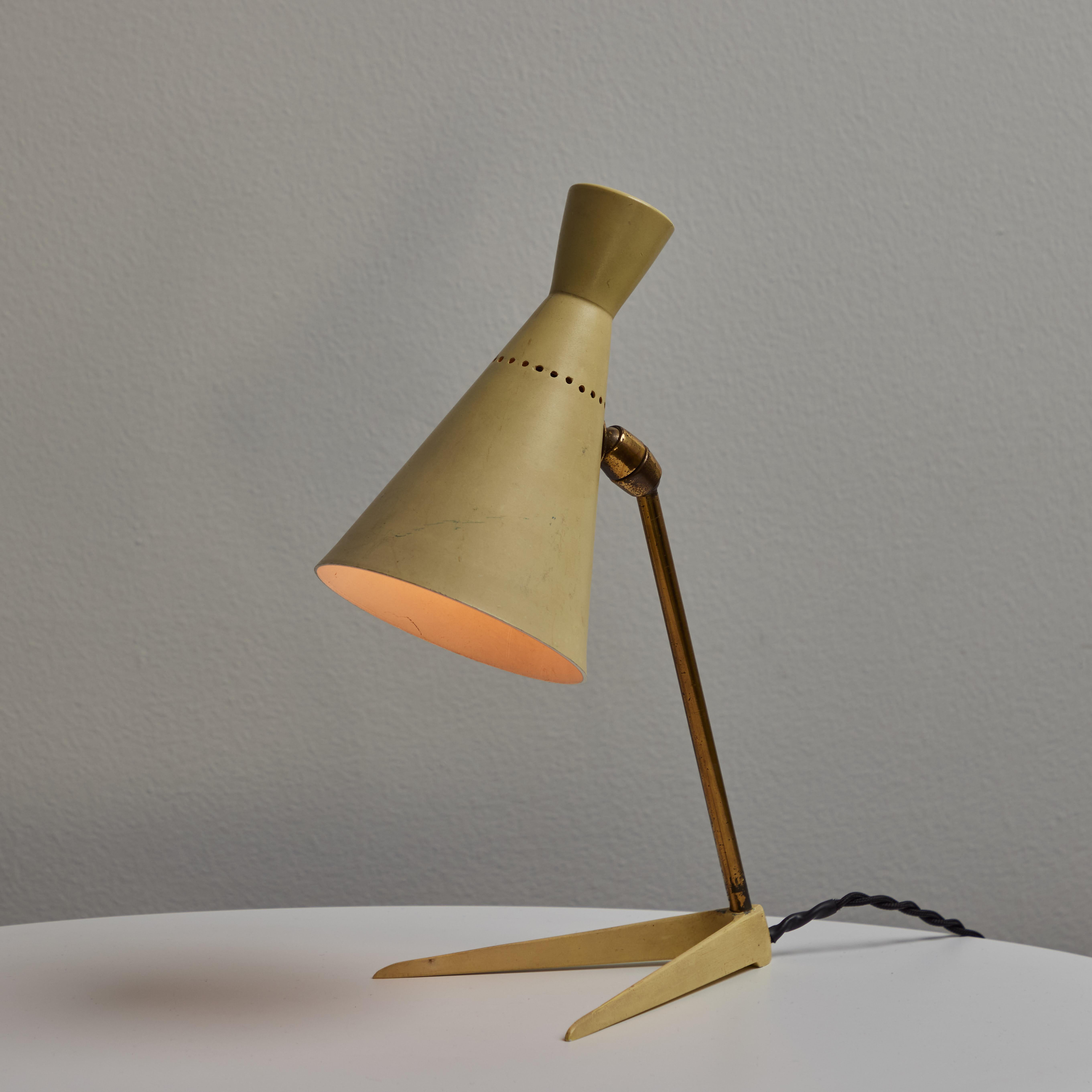 1950s Stilux Milano Metal & Wood Table Lamp For Sale 2