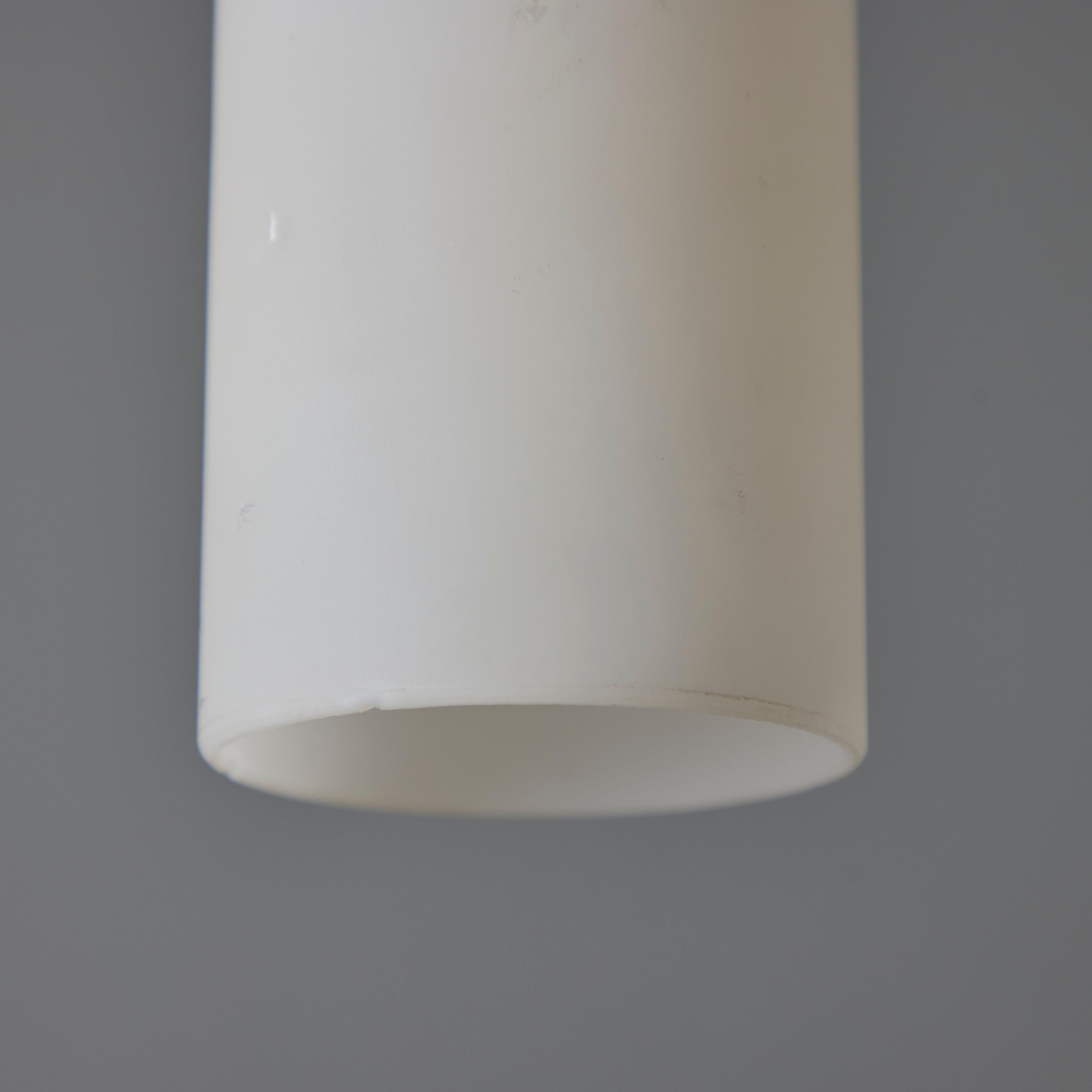 1950s Stilux Milano Opaline Glass & Brass Pendant For Sale 6