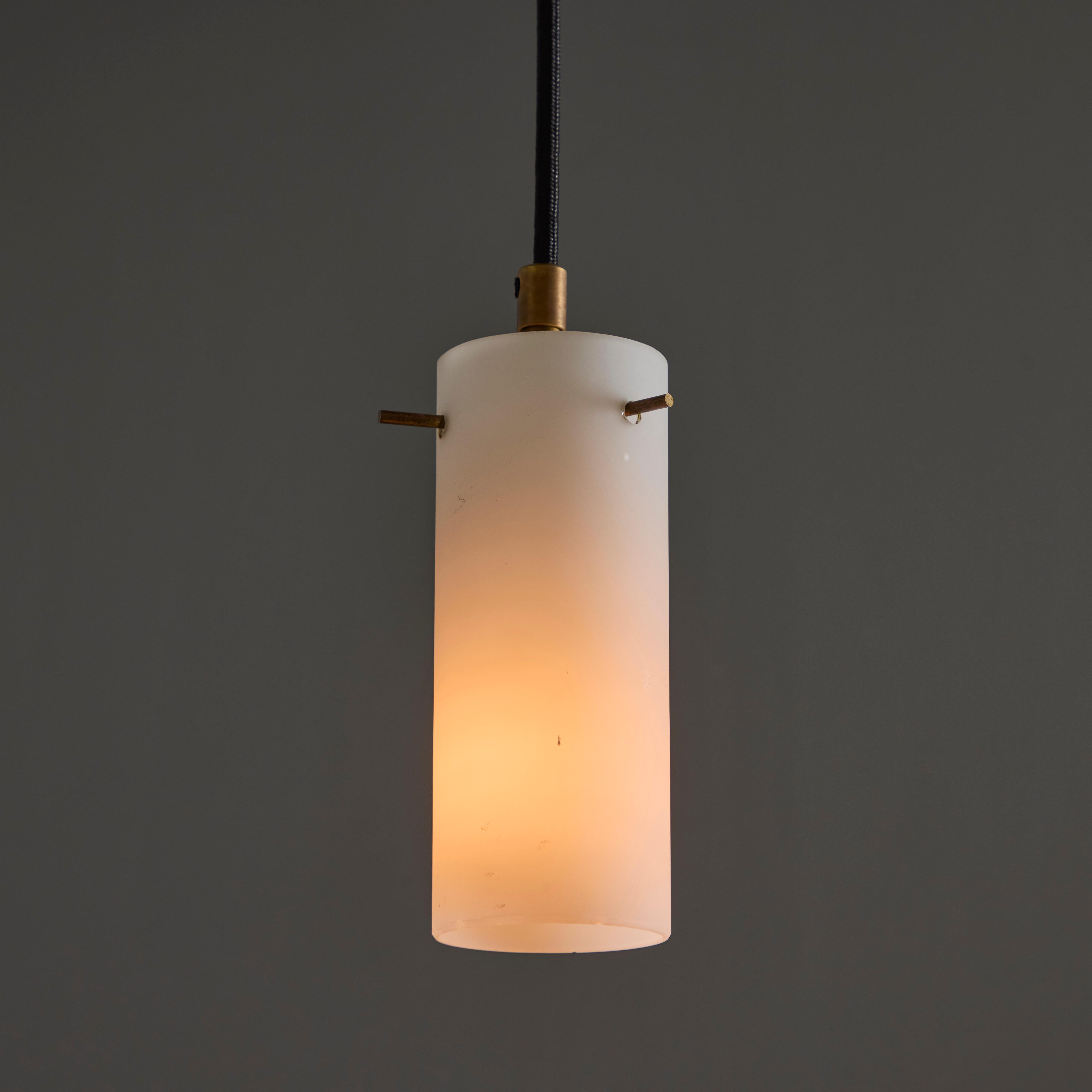 1950s Stilux Milano Opaline Glass & Brass Pendant For Sale 10