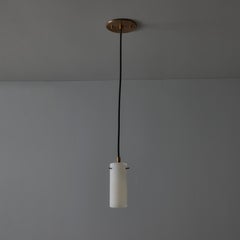 1950s Stilux Milano Opaline Glass & Brass Pendant
