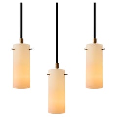 1950s Stilux Milano Opaline Glass & Brass Pendant 1950s Stilux Milano Opaline Glass & Brass Pendant