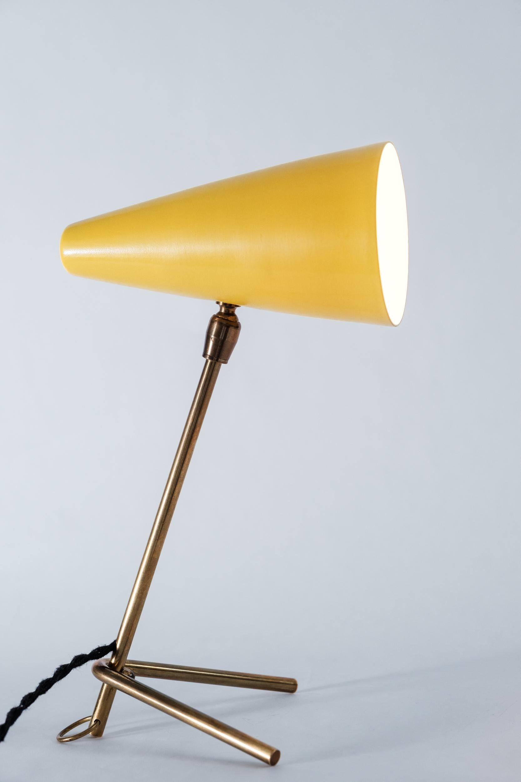 1950s Stilux Milano Yellow Conical Table Lamp For Sale 2