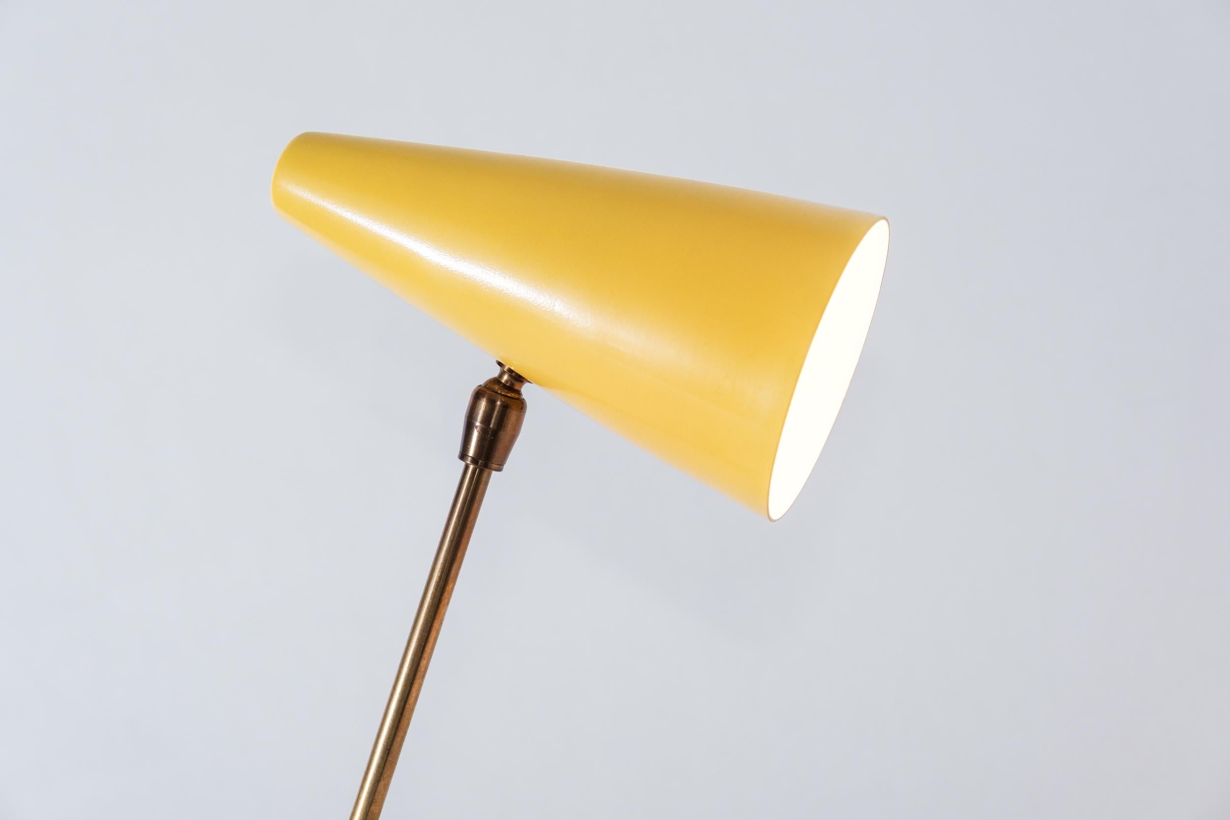 1950s Stilux Milano Yellow Conical Table Lamp For Sale 3