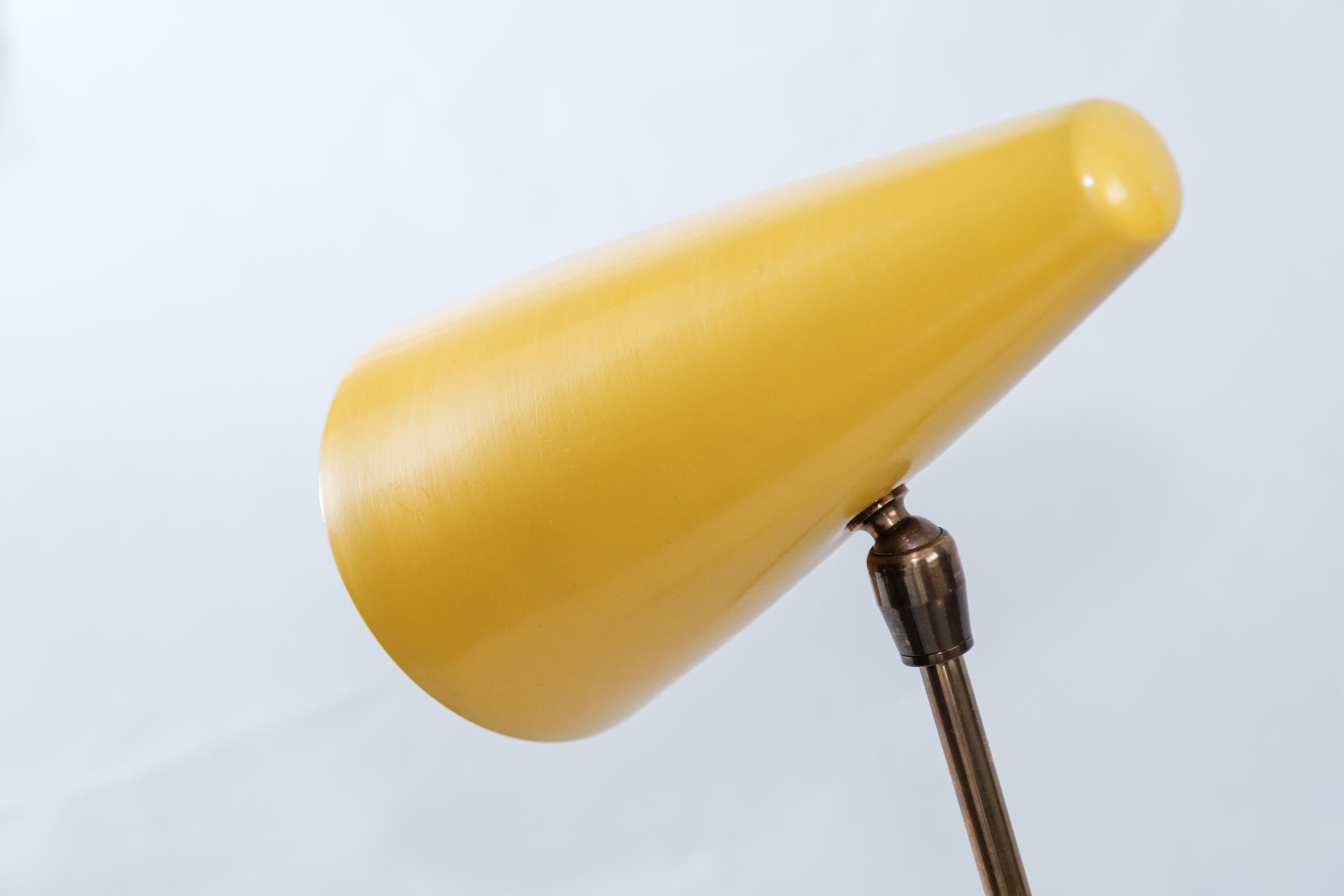 1950s Stilux Milano Yellow Conical Table Lamp For Sale 7