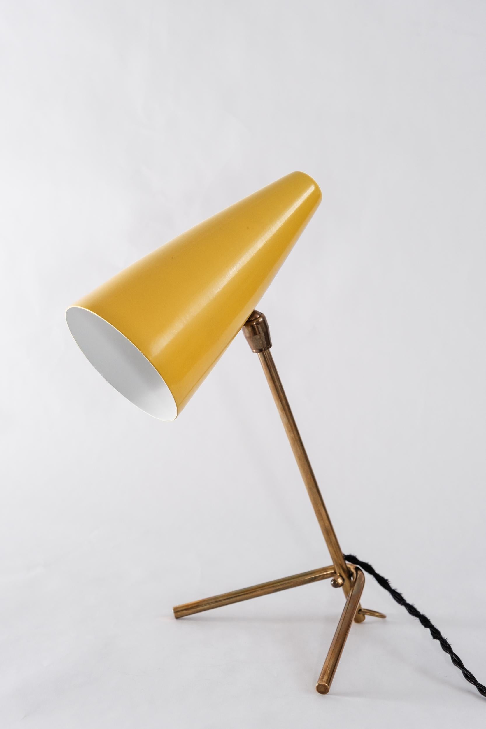 1950s Stilux Milano Yellow Conical Table Lamp For Sale 8