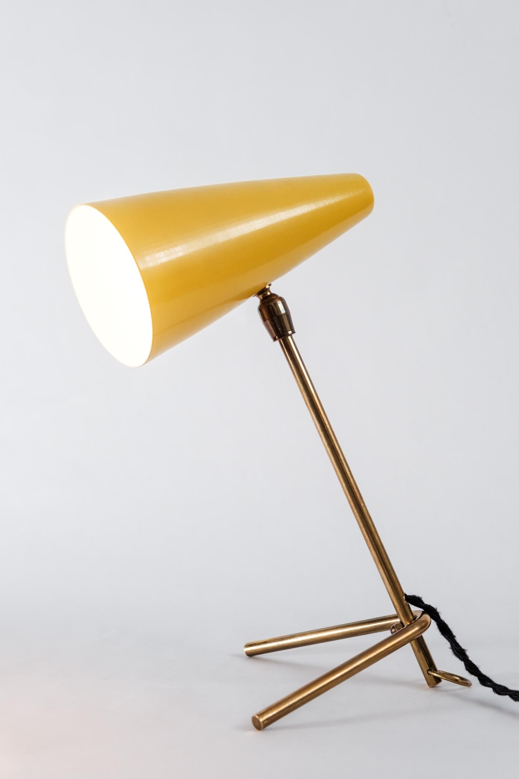 1950s Stilux Milano Yellow Conical Table Lamp For Sale 10