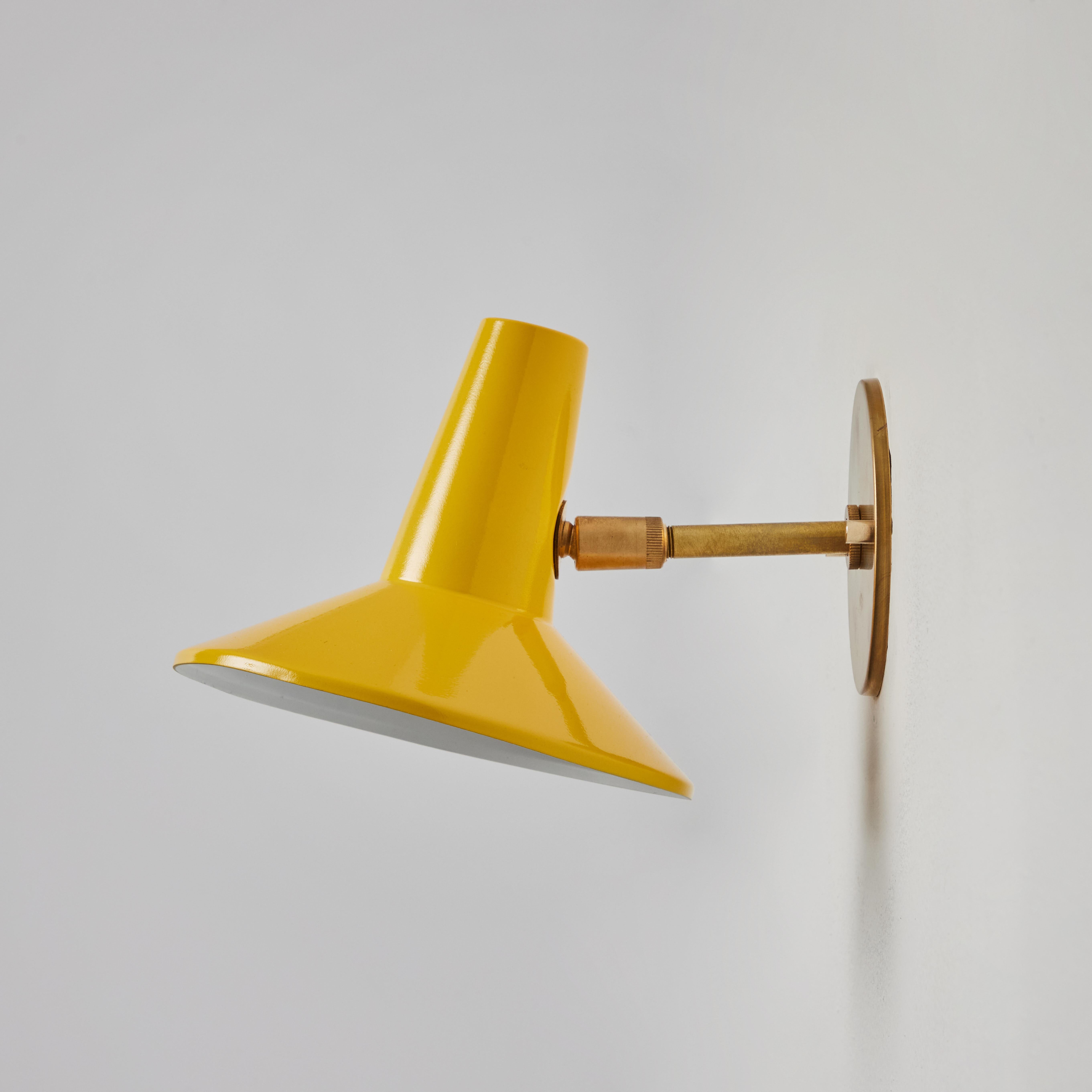 Mid-20th Century 1950s Stilux Yellow Metal and Brass Articulating Sconce For Sale