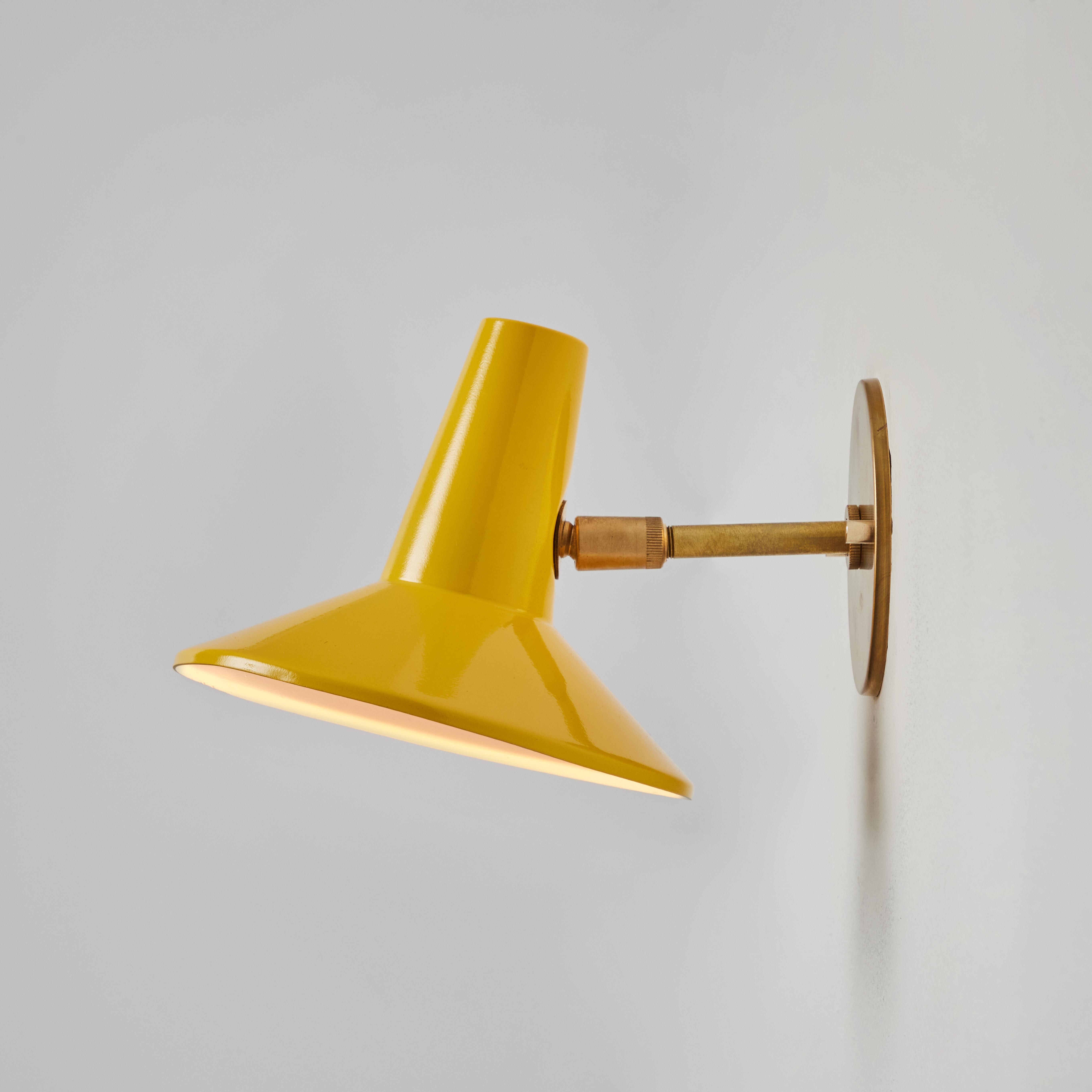 Aluminum 1950s Stilux Yellow Metal and Brass Articulating Sconce For Sale