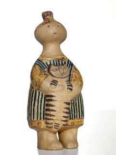1950s "Stina with Cat" by Lisa Larson Gustavsberg Sweden Figure Pottery