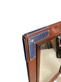 Specchio da parete degli anni '50 Stitch by Stitch e legno di pero di Jacques Adnet