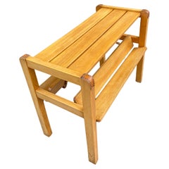Beistelltisch aus Leder und Holz, 1950er Jahre, von Jacques Adnet