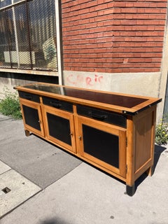 Credenza in pelle e legno Stitch by Stitch di Jacques Adnet del 1950