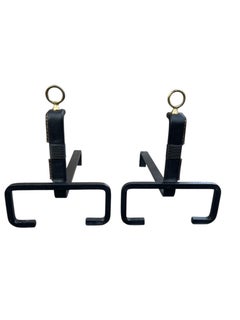 1950's Stitched leather andirons by Jacques Adnet