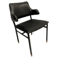 1950's Stitched leather armchair by Jacques Asnet