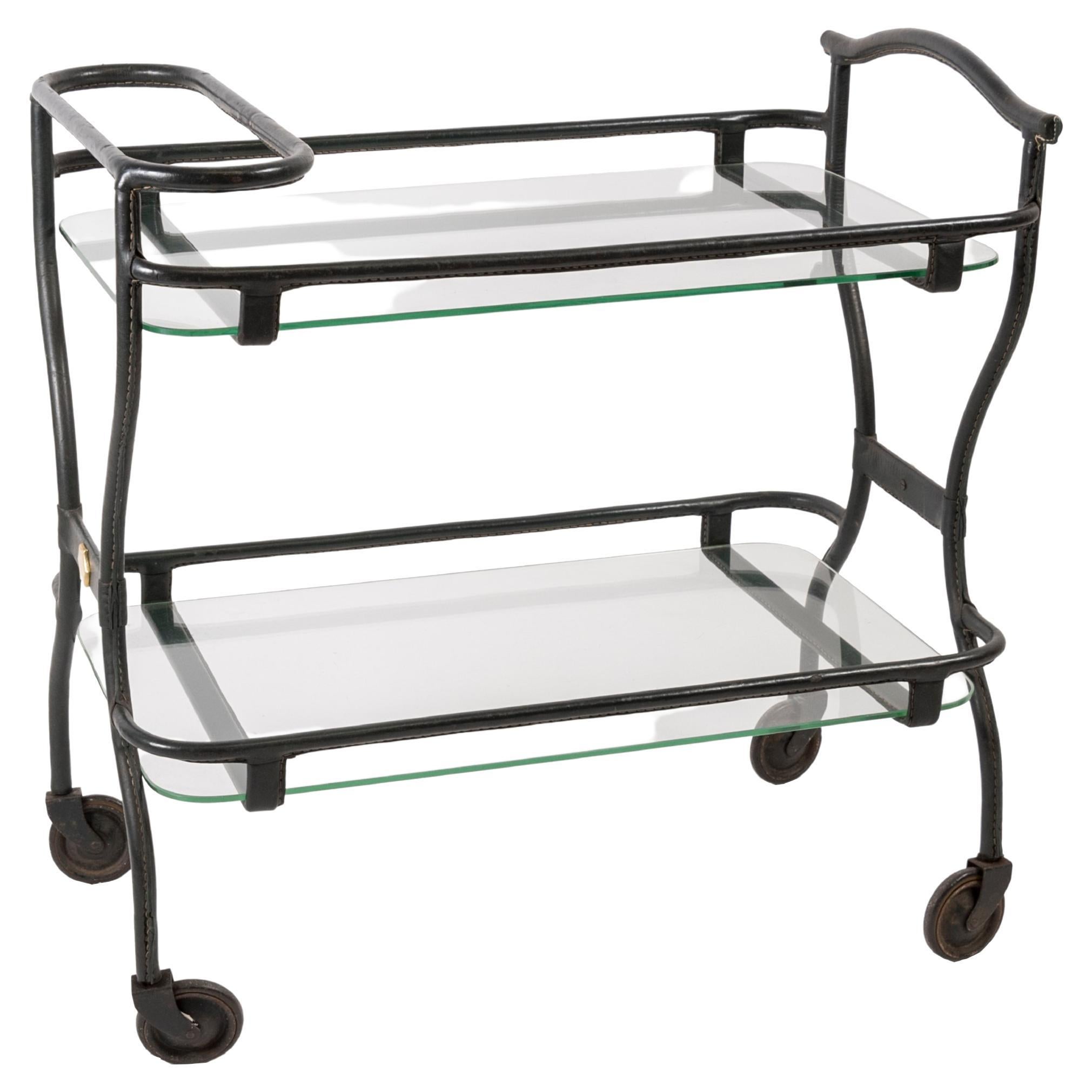 Leather Bar Cart at 1stDibs