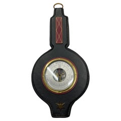 1950's Stitched leather barometer by Jacques Adnet