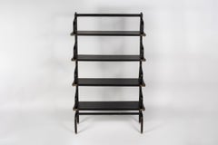 1950's stitched leather book case or shelve by Jacques Adnet
