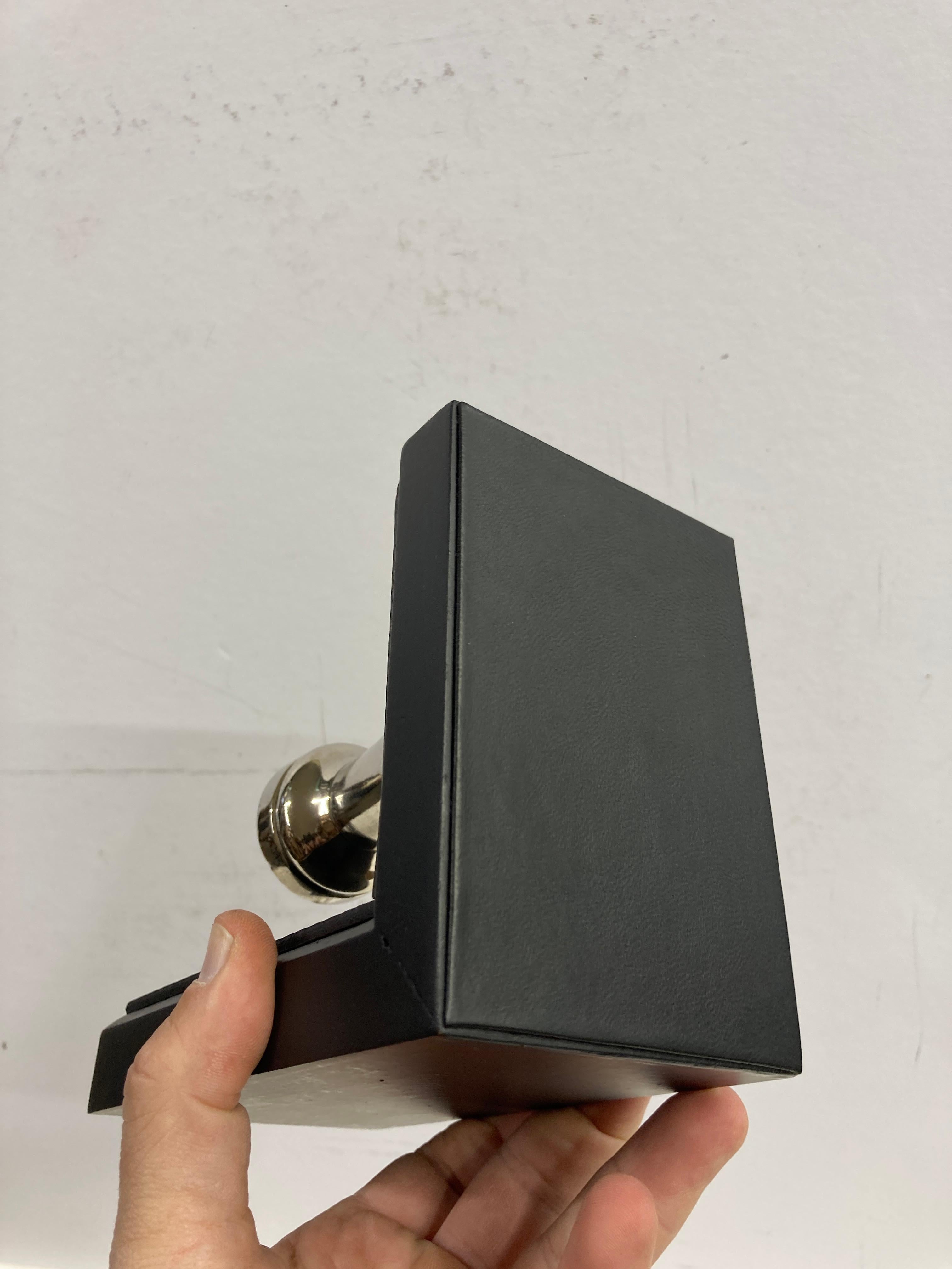 1950's Stitched leather bookends by Jacques Adnet For Sale 1