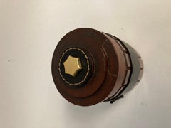 Caja de cuero cosida de los años 50 por Jacques Adnet