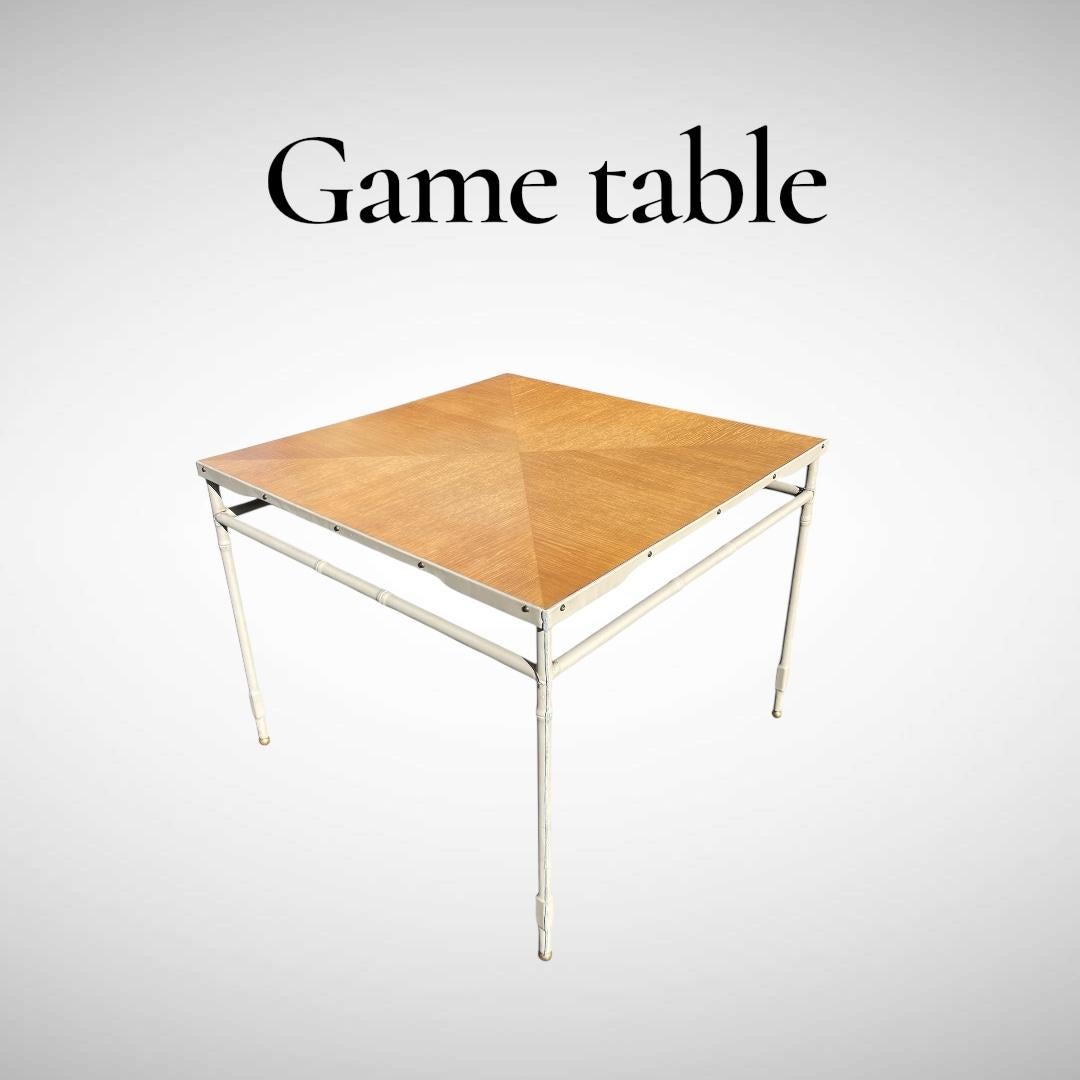 French 1950's Stitched leather center table or game table by Jacques Adnet For Sale