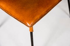 1950's Stitched Leather Chairs by Jacques Adnet