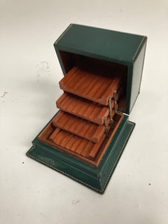 1950's Stitched Leather Cigarettes Box by Jacques Adnet