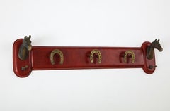 1950s Stitched Leather Coat rack by Jacques Adnet