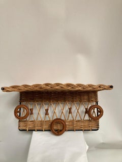 1950's Stitched Leather Coat Rack by Jacques Adnet