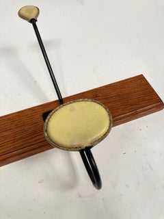 1950's Stitched leather coat rack by Jacques Adnet