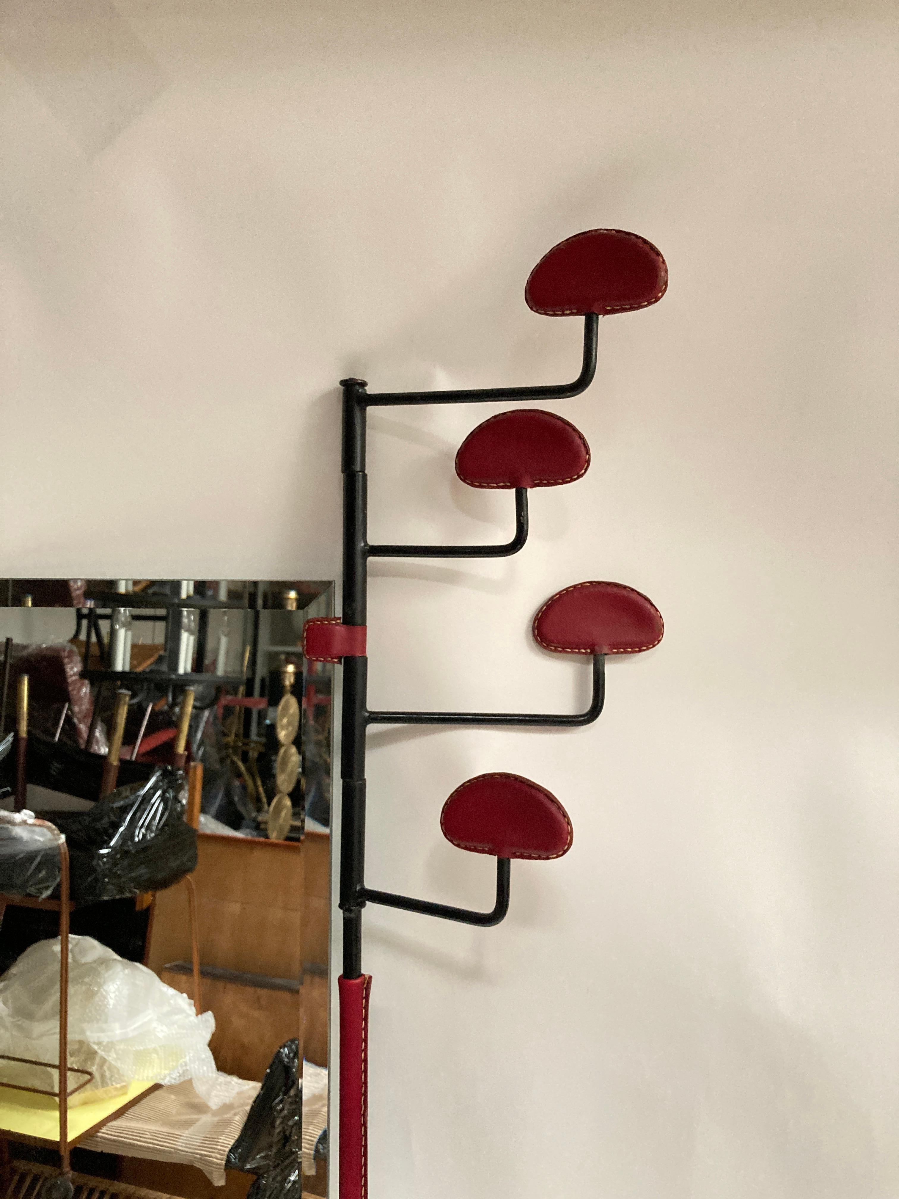 Rare 1950's Stitched leather Coat rack with umbrella stand and mirror
Great condition
