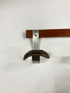 1950's Stitched Leather coat rack by Jacques Adnet
