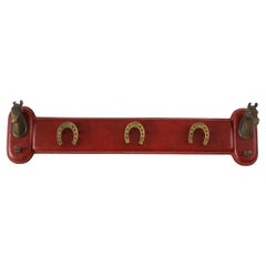 1950s Stitched Leather Coat rack by Jacques Adnet