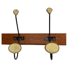 1950's Stitched leather coat rack by Jacques Adnet