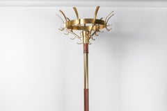 1950's Stitched Leather Coat Stand by Jacques Adnet