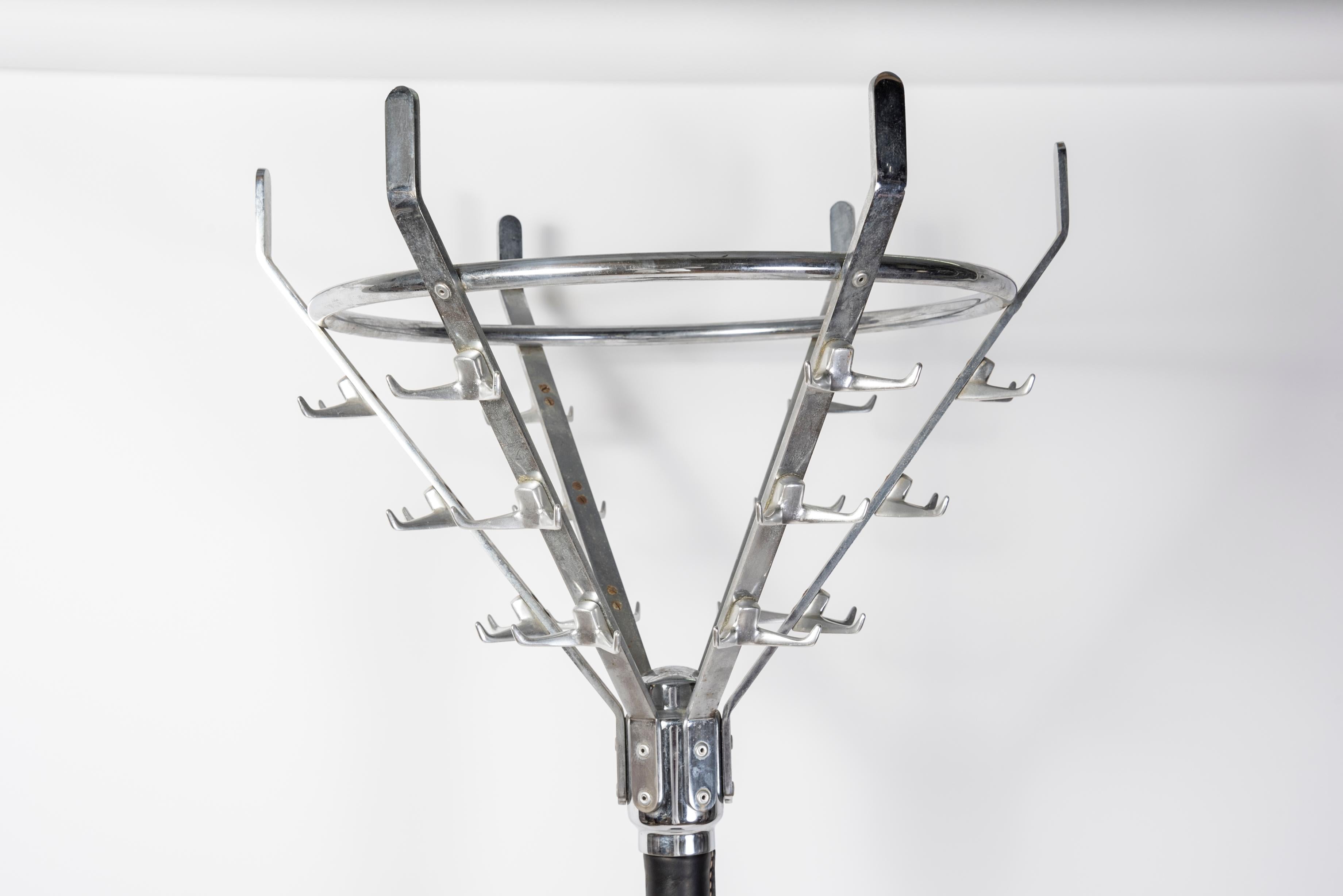 1950's Stitched Leather Coat Stand by Jacques Adnet For Sale 1