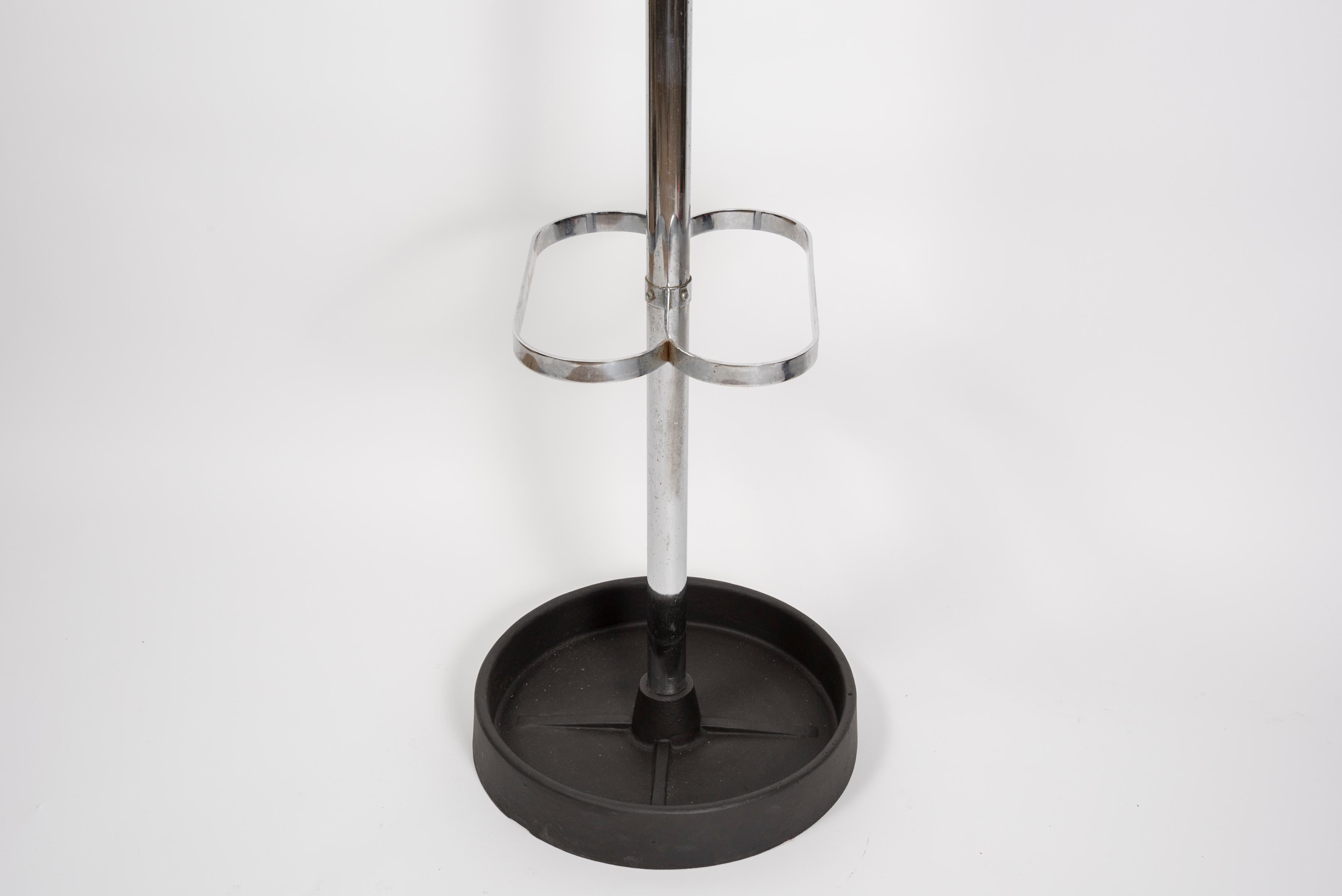 1950's stitched leather coat stand by Jacques Adnet For Sale 2
