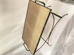 1950's Stitched leather cocktail table by Jacques Adnet