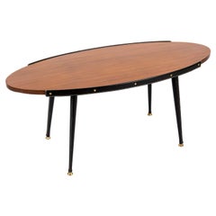 Table de cocktail en cuir cousue par Jacques Adnet des années 1950